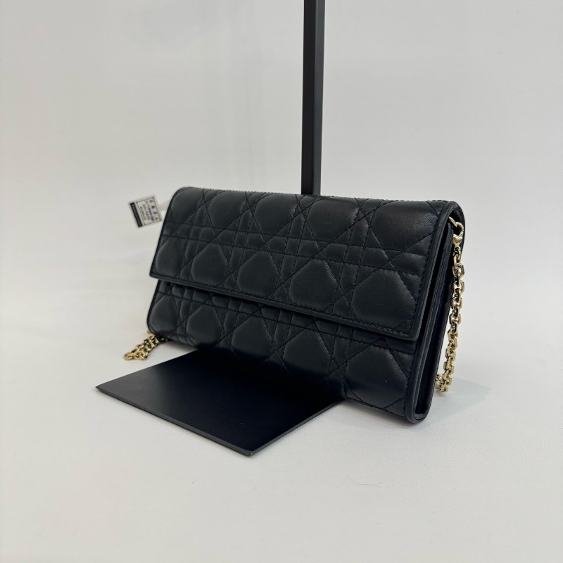 Dior/迪奧黑色羊皮鏈條woc-1