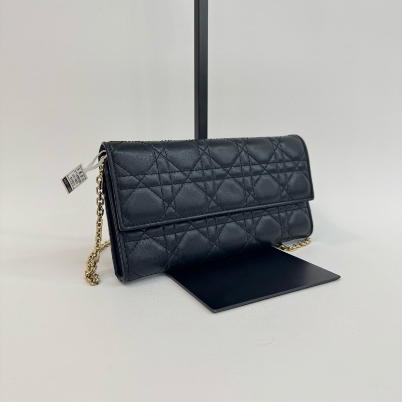 Dior/迪奧黑色羊皮鏈條woc-2