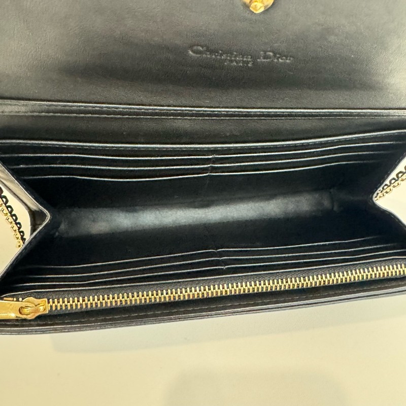 Dior/迪奧黑色羊皮鏈條woc-6