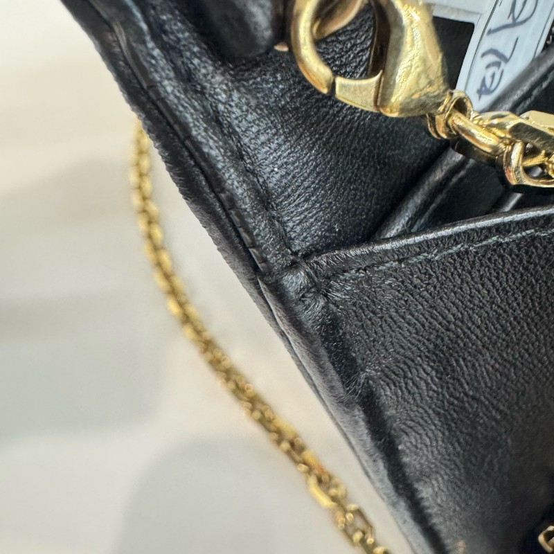 Dior/迪奧黑色羊皮鏈條woc-13