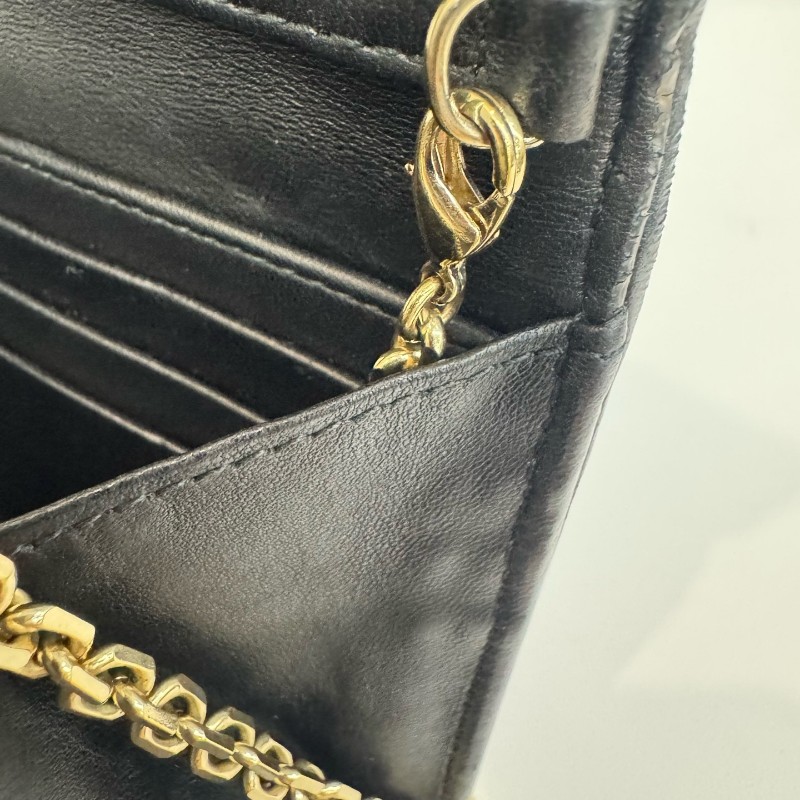 Dior/迪奧黑色羊皮鏈條woc-14