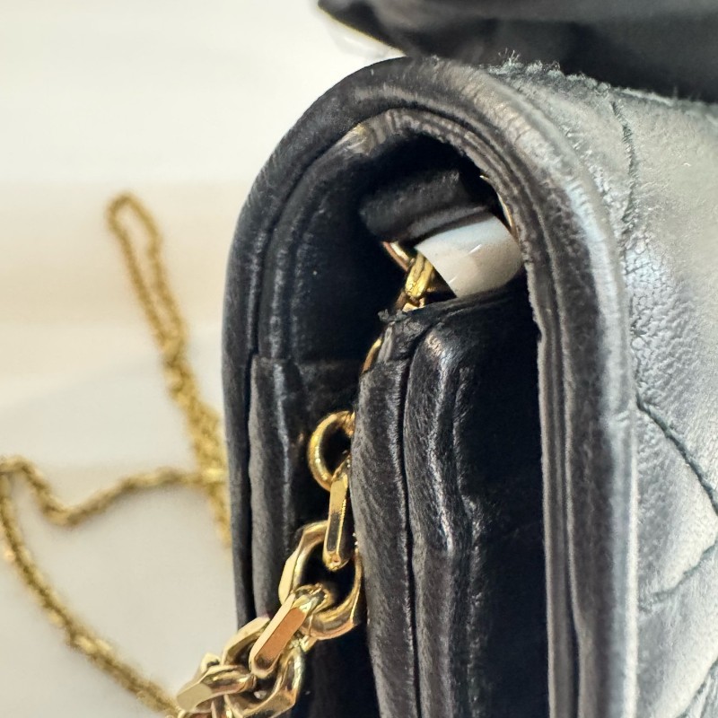 Dior/迪奧黑色羊皮鏈條woc-16