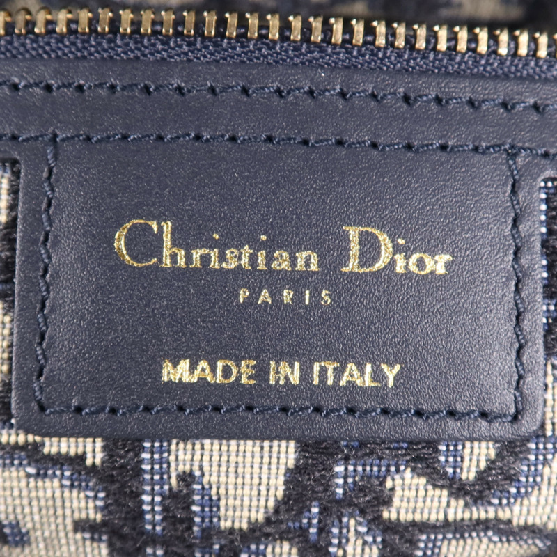 Dior 帆布/藤料Wicker金扣手挽肩背兩用袋-5