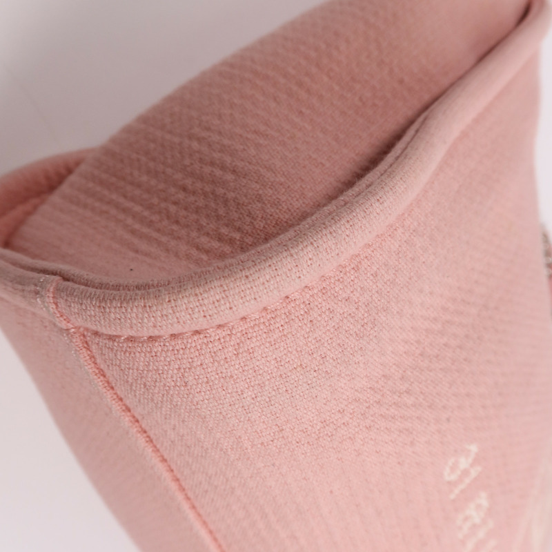 CHANEL 帆布Deauville Tote銀扣鏈帶肩背袋-9