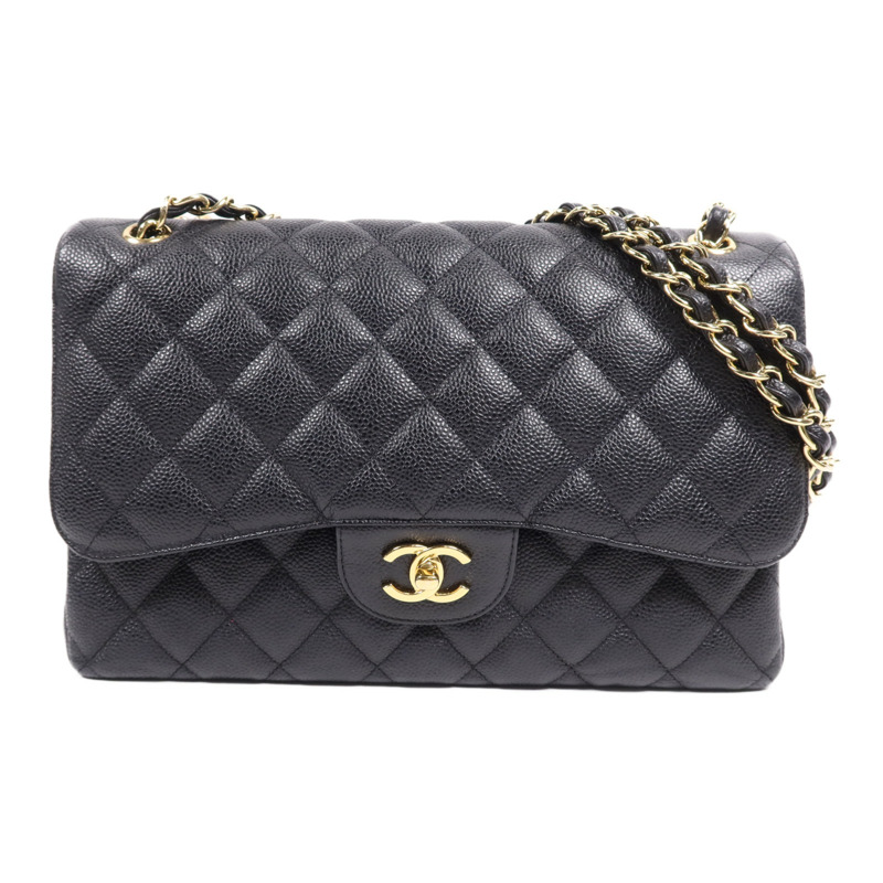 CHANEL 牛皮皮革Large Classic金扣鏈帶肩背袋-0