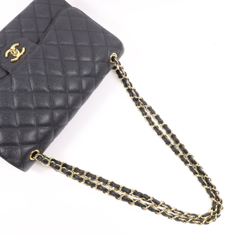 CHANEL 牛皮皮革Large Classic金扣鏈帶肩背袋-6