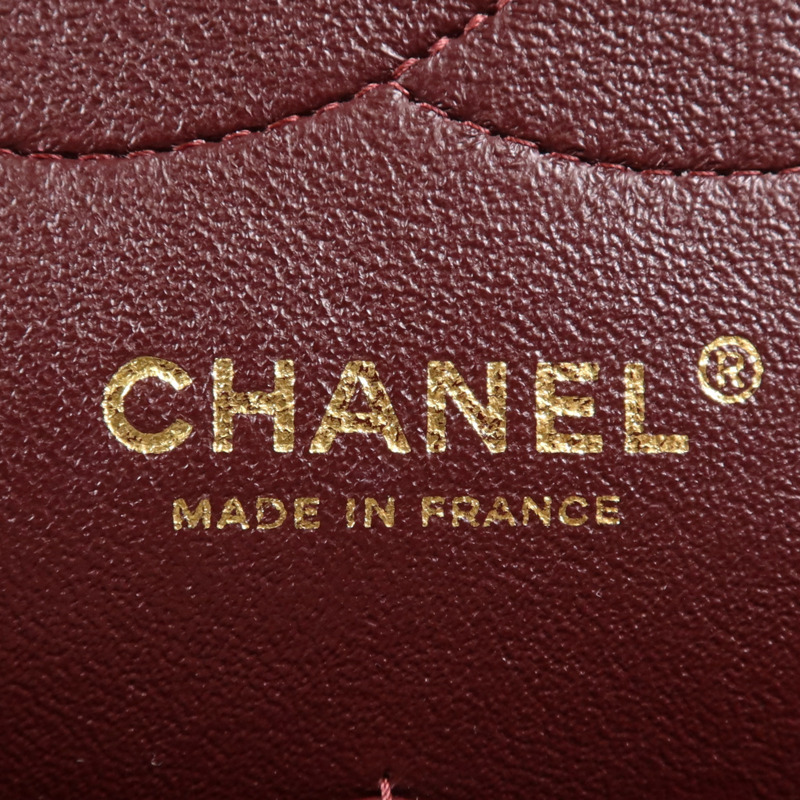 CHANEL 牛皮皮革Large Classic金扣鏈帶肩背袋-15