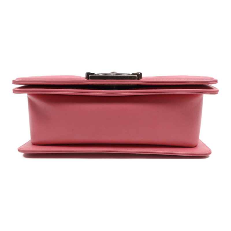 CHANEL 羊皮皮革Boy 20銀扣鏈帶肩背袋-2