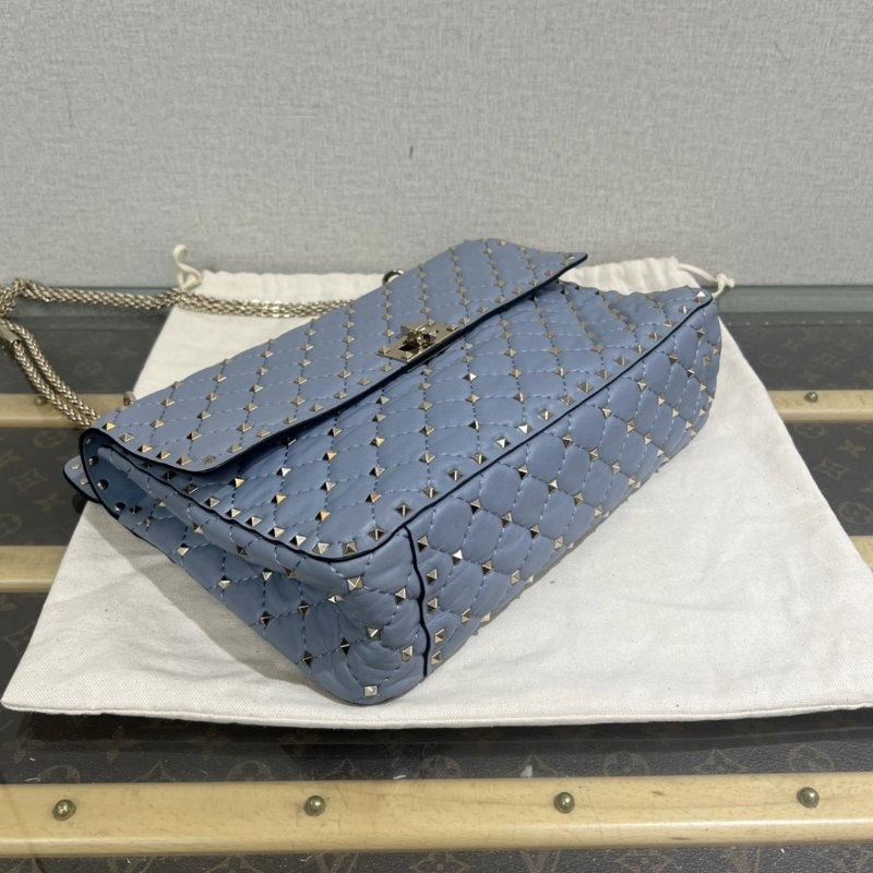 VALENTINO Spike Up藍色卯釘手提包 30*23*9 98新配件塵袋-2
