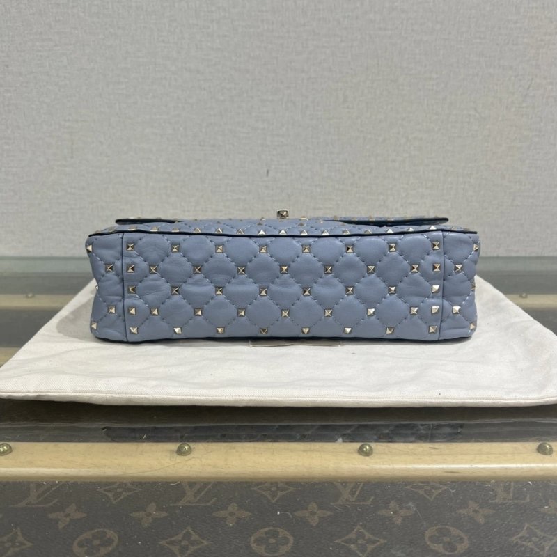 VALENTINO Spike Up藍色卯釘手提包 30*23*9 98新配件塵袋-3