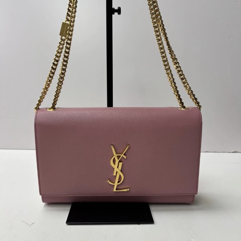 YSL 粉色KATE中號肩背斜背包 24*14.5*5.5 98新 配件塵袋-0