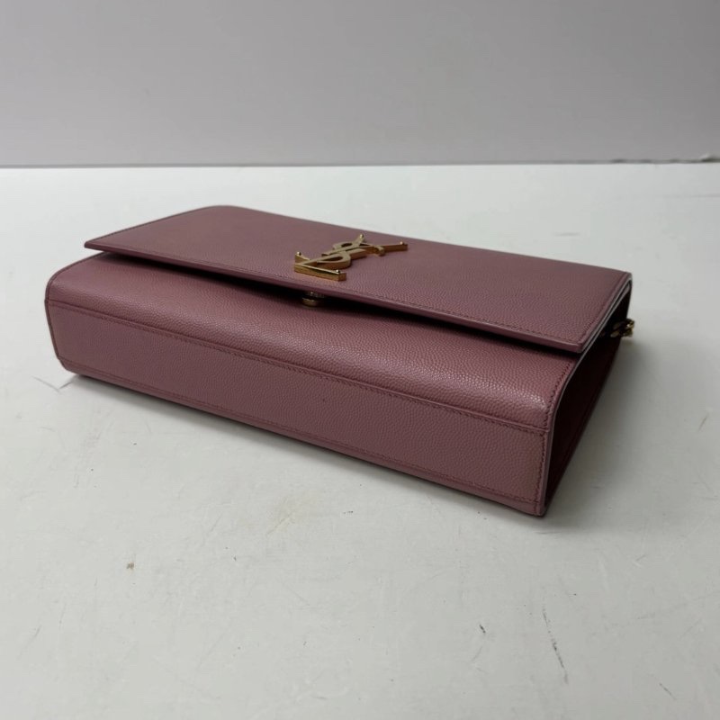 YSL 粉色KATE中號肩背斜背包 24*14.5*5.5 98新 配件塵袋-2
