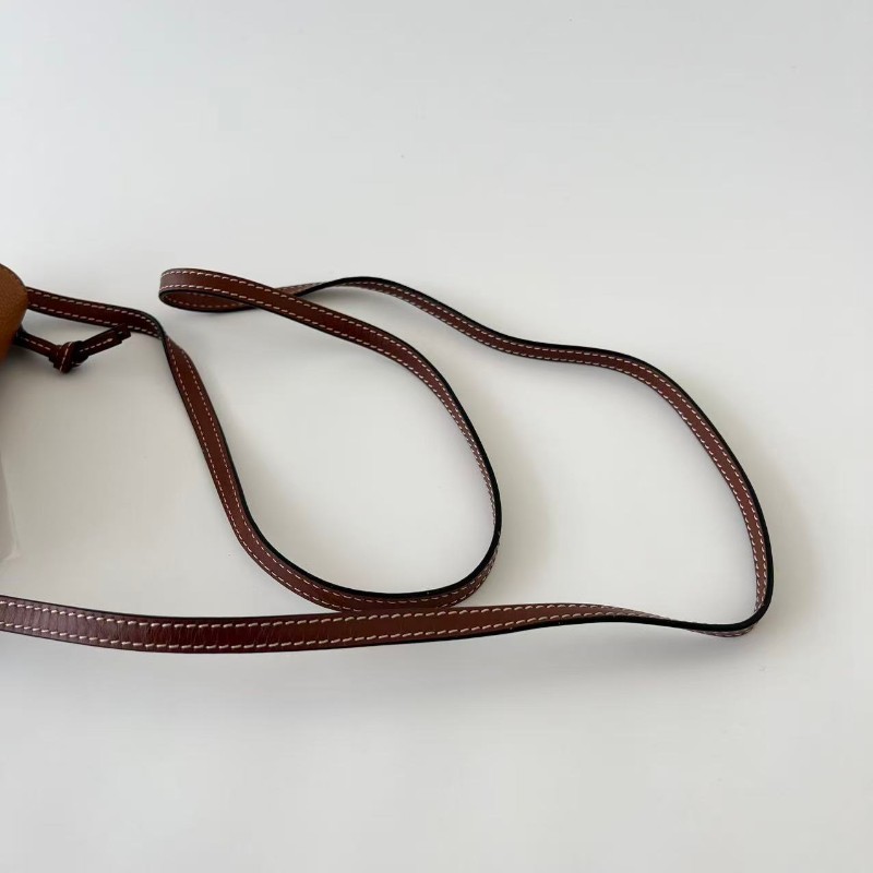 Loewe/羅意威焦糖色Gatemini粒面牛皮馬鞍包蝴蝶結斜挎包21cm-7