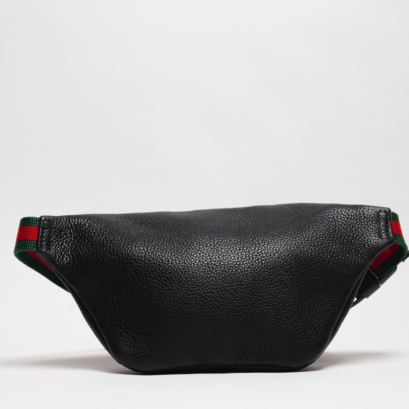 Gucci 綠紅背帶 胸/腰包 小號(黑色)-1