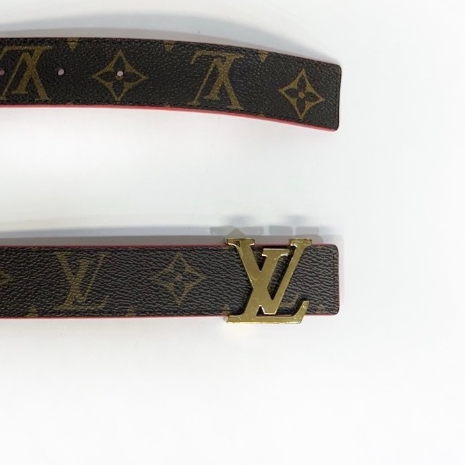 LV Initiales老花拼紅雙面皮帶M9498U-5