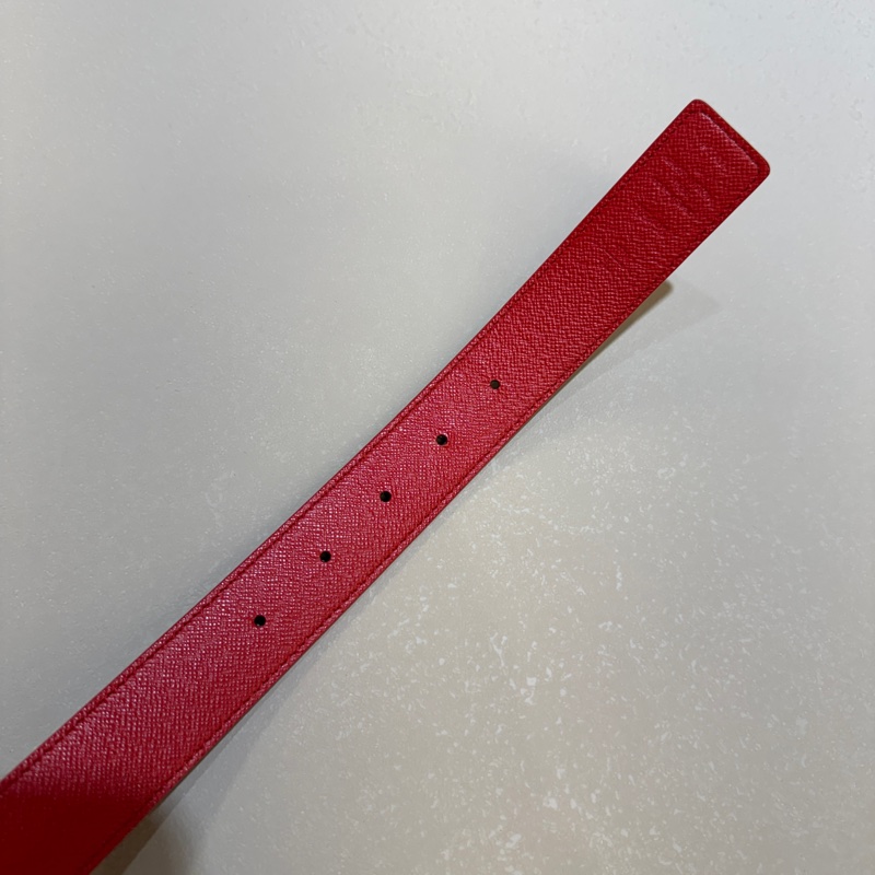 LV Initiales老花拼紅雙面皮帶M9498U-12