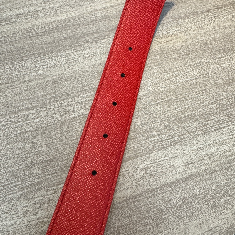 LV Initiales老花拼紅雙面皮帶M9498U-6