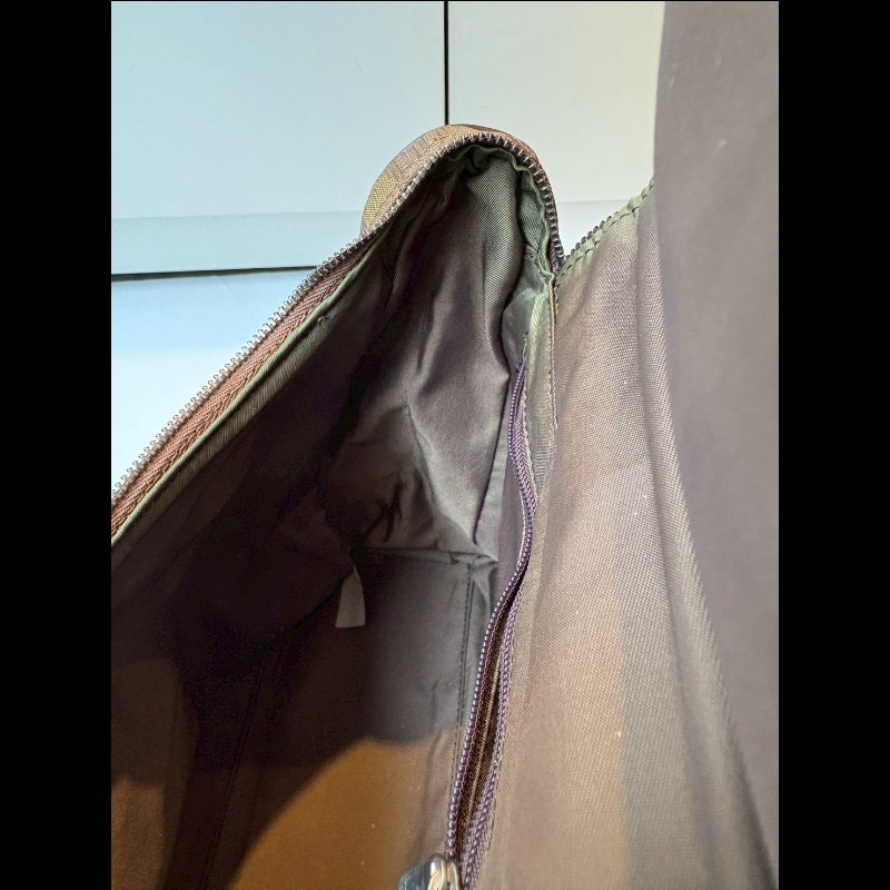 Chanel 軍綠緹花布斜背/後背包-19