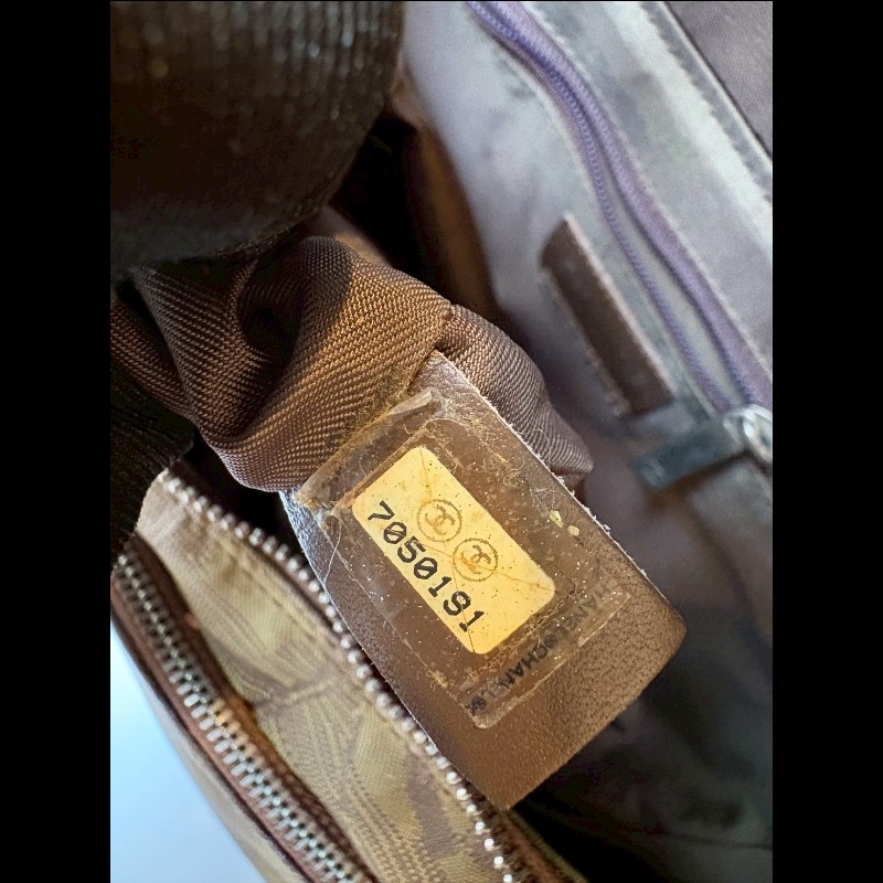 Chanel 軍綠緹花布斜背/後背包-24