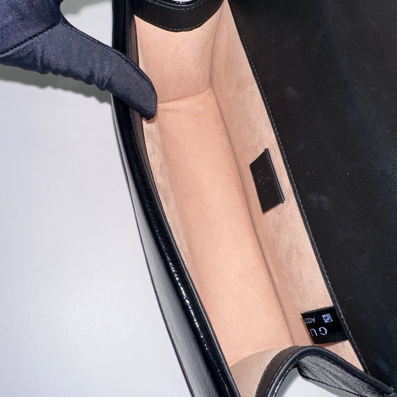 Gucci/古馳絲絨鑽扣酒神中號鏈條包底長25-7