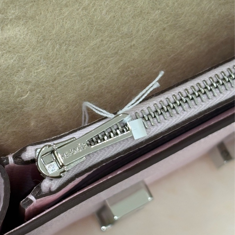 HERMES Constance Slim 淡粉銀扣  全新-5