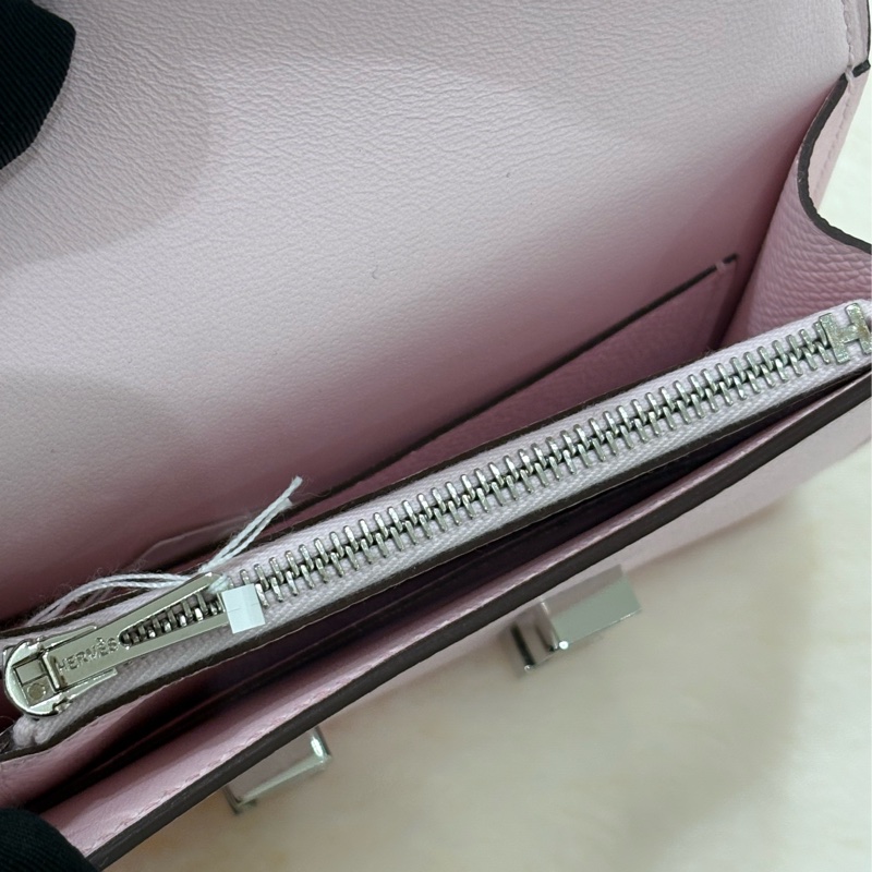 HERMES Constance Slim 淡粉銀扣  全新-6