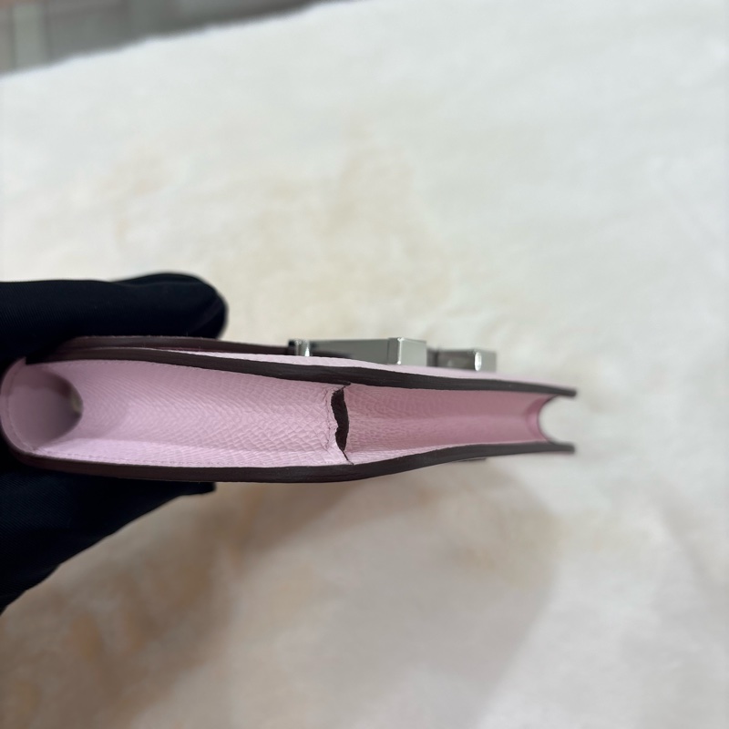 HERMES Constance Slim 淡粉銀扣  全新-9