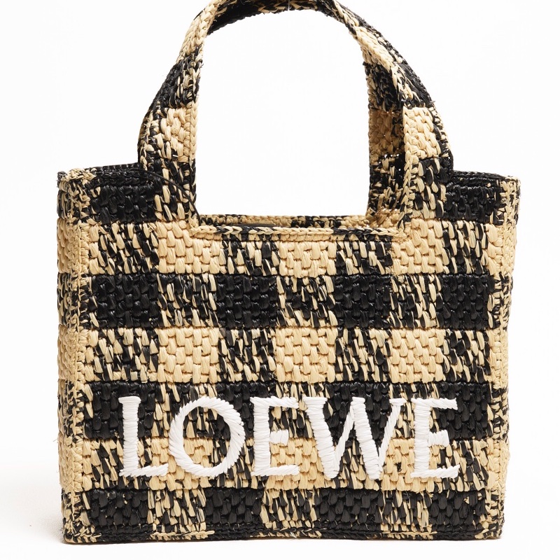LOEWE 草編籃子 迷你托特包(附背帶)-0