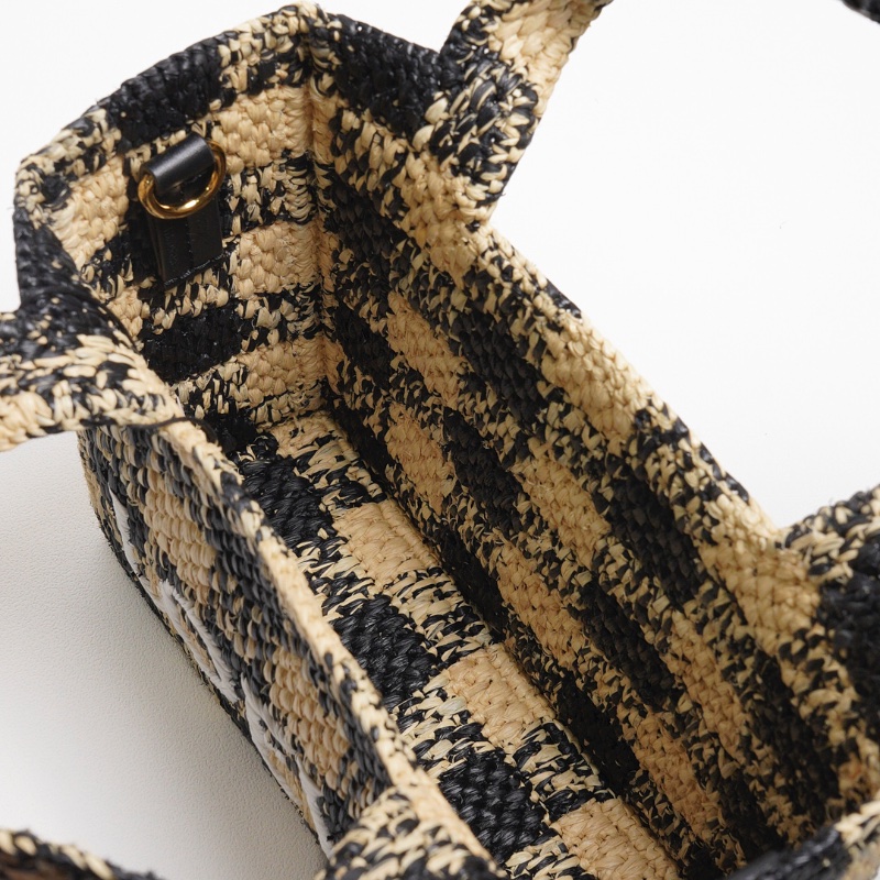 LOEWE 草編籃子 迷你托特包(附背帶)-14