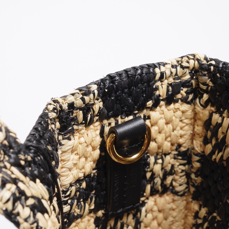 LOEWE 草編籃子 迷你托特包(附背帶)-15