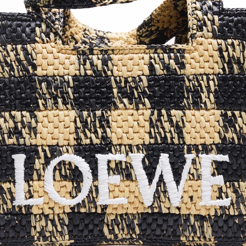 LOEWE 草編籃子 迷你托特包(附背帶)-16