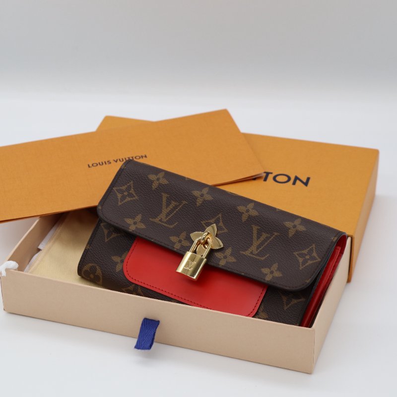 【已絕版♥️ 近新閒置】Louis Vuitton 路易威登 LV 新版Flower 經典花紋 扣式長夾 紅色牛皮 經典花紋|M62566-0