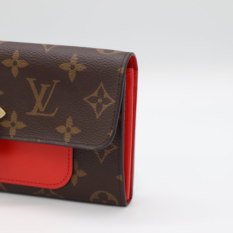 【已絕版♥️ 近新閒置】Louis Vuitton 路易威登 LV 新版Flower 經典花紋 扣式長夾 紅色牛皮 經典花紋|M62566-2