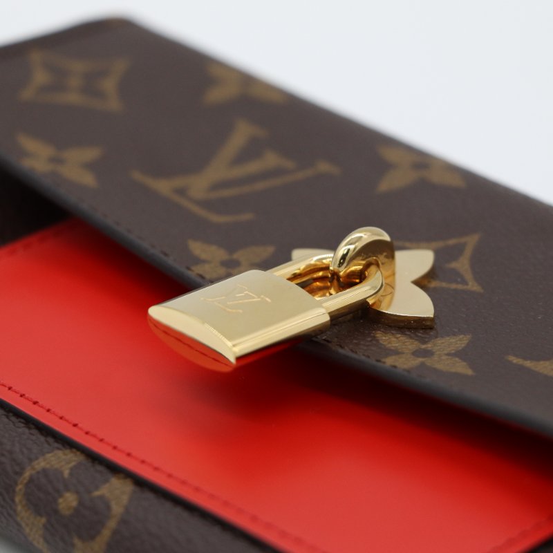 【已絕版♥️ 近新閒置】Louis Vuitton 路易威登 LV 新版Flower 經典花紋 扣式長夾 紅色牛皮 經典花紋|M62566-5