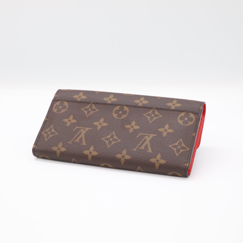【已絕版♥️ 近新閒置】Louis Vuitton 路易威登 LV 新版Flower 經典花紋 扣式長夾 紅色牛皮 經典花紋|M62566-6