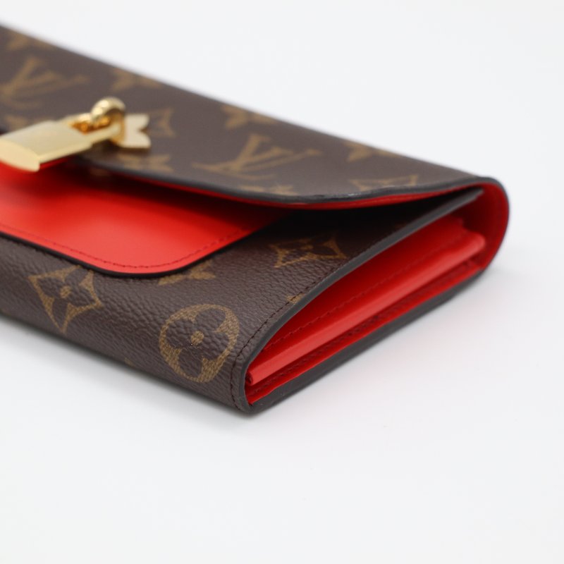 【已絕版♥️ 近新閒置】Louis Vuitton 路易威登 LV 新版Flower 經典花紋 扣式長夾 紅色牛皮 經典花紋|M62566-9
