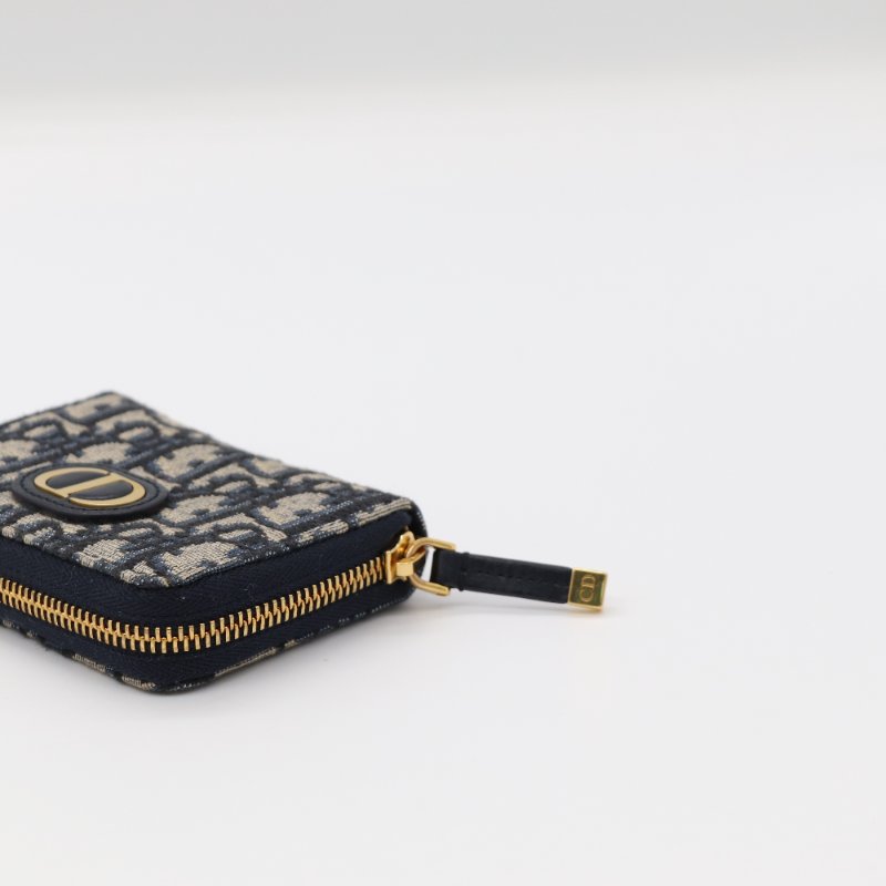 【近新閒置品♥️可以送禮】Dior 迪奧 30 Montaigne 藍色花紋 卡包 零錢包 短夾-6