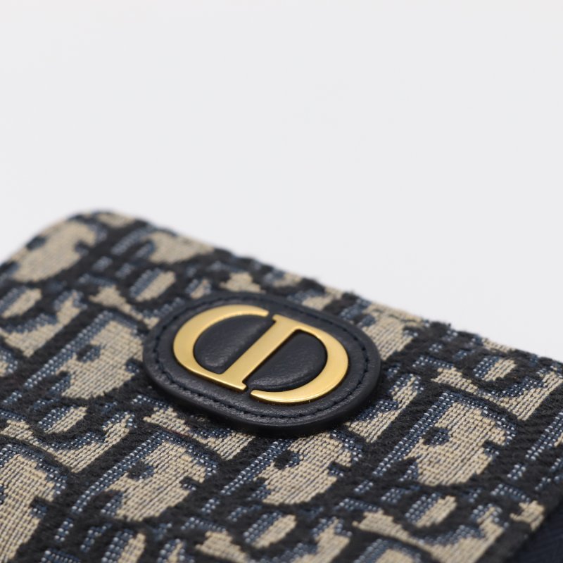 【近新閒置品♥️可以送禮】Dior 迪奧 30 Montaigne 藍色花紋 卡包 零錢包 短夾-8