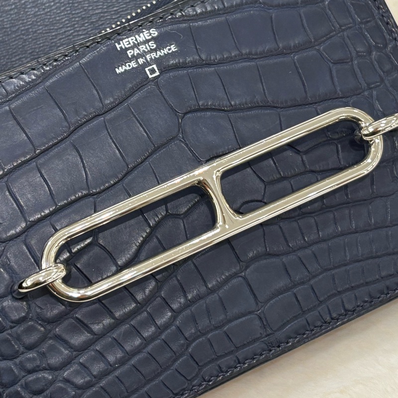 Hermes Roulis slim 湛藍色豬鼻銀扣-6