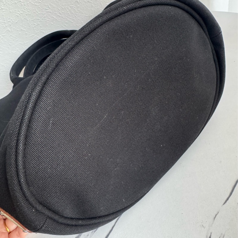 prada黑色單寧步手提兩用包-4