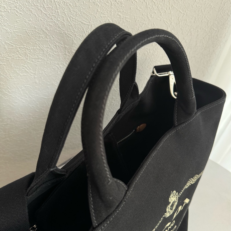 prada黑色單寧步手提兩用包-7