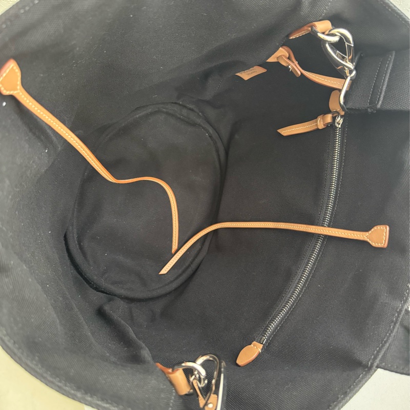 prada黑色單寧步手提兩用包-11