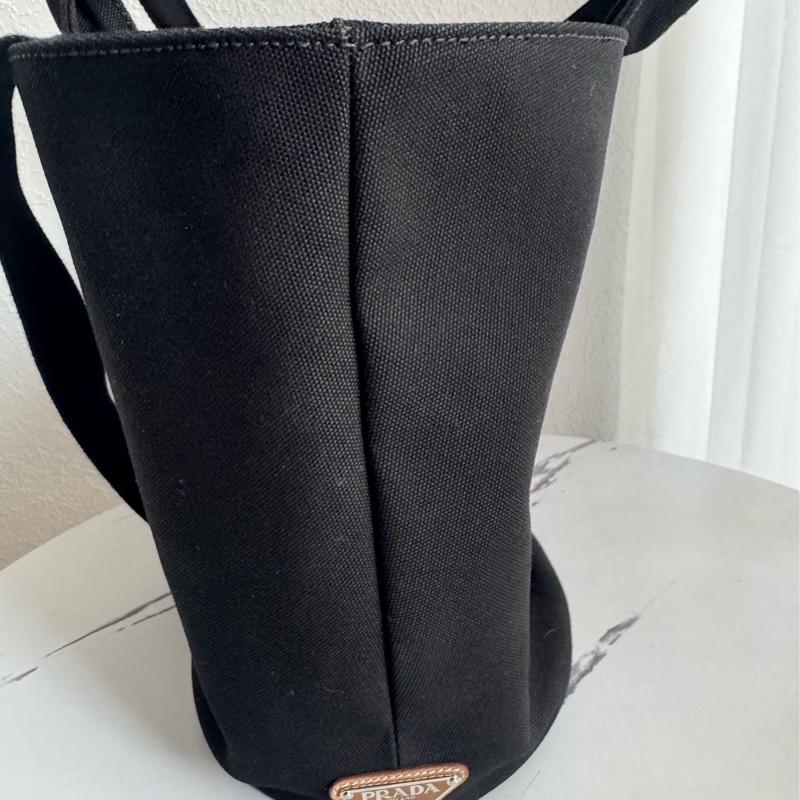 prada黑色單寧步手提兩用包-13