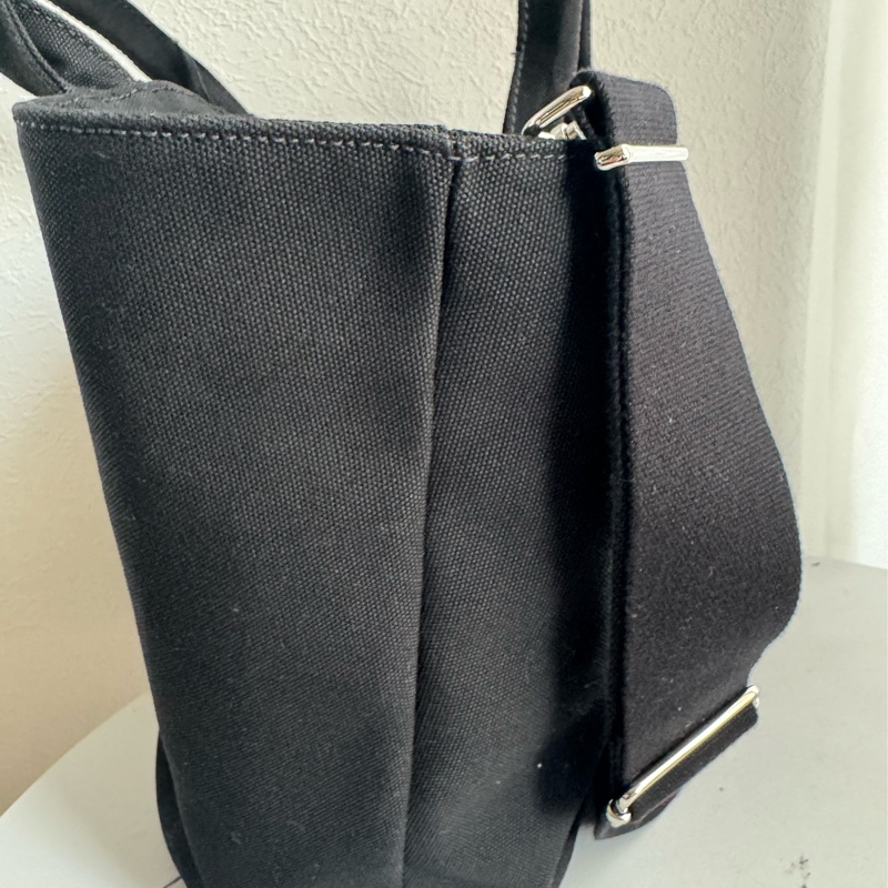 prada黑色單寧步手提兩用包-14