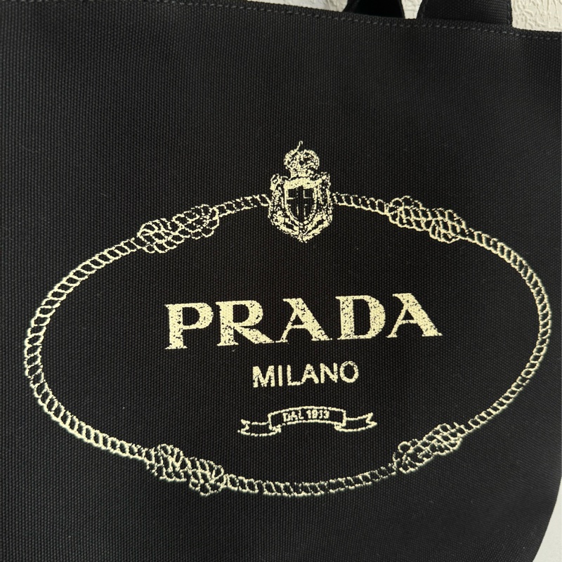 prada黑色單寧步手提兩用包-19