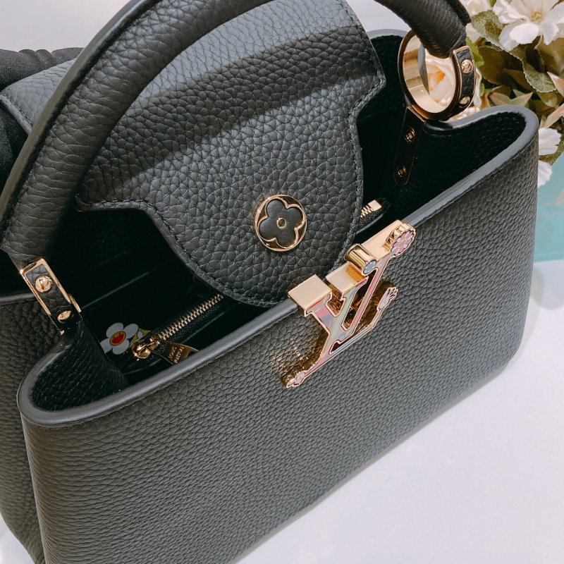 TW4529 Louis Vuitton路易威登 村上隆聯名款  x TM CAPUCINES BB M13832 Black x GHW-17