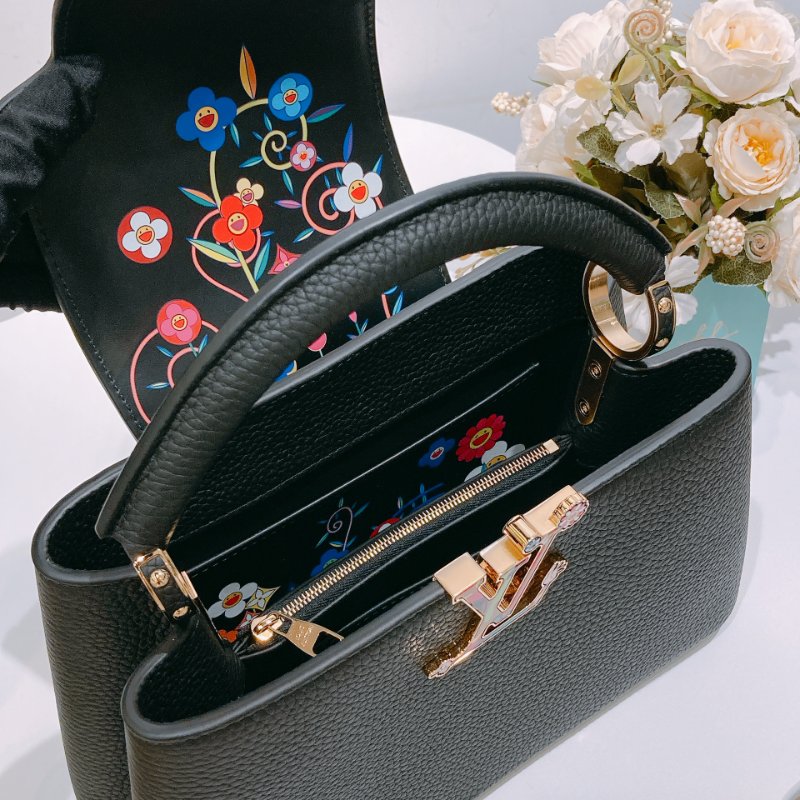 TW4529 Louis Vuitton路易威登 村上隆聯名款  x TM CAPUCINES BB M13832 Black x GHW-18