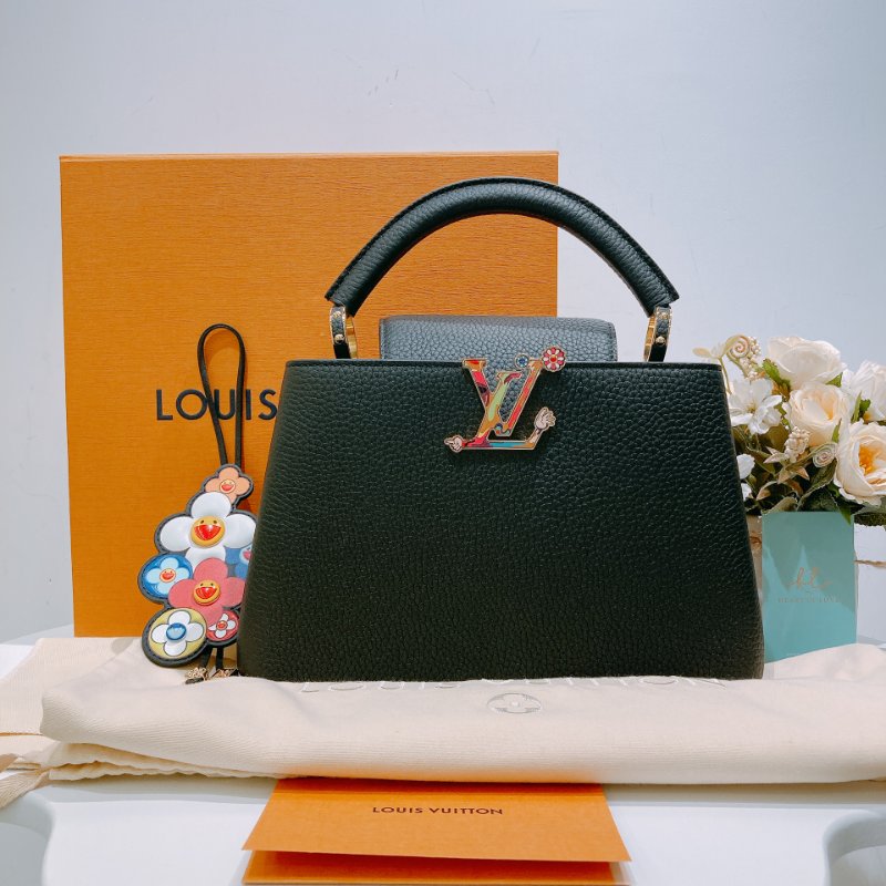 TW4529 Louis Vuitton路易威登 村上隆聯名款  x TM CAPUCINES BB M13832 Black x GHW-27