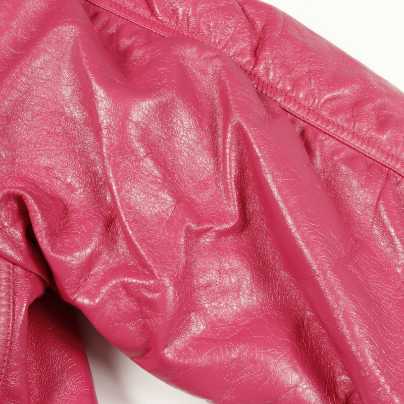 PRADA 粉紅色男士納帕皮拉鍊夾克外套，M碼-5