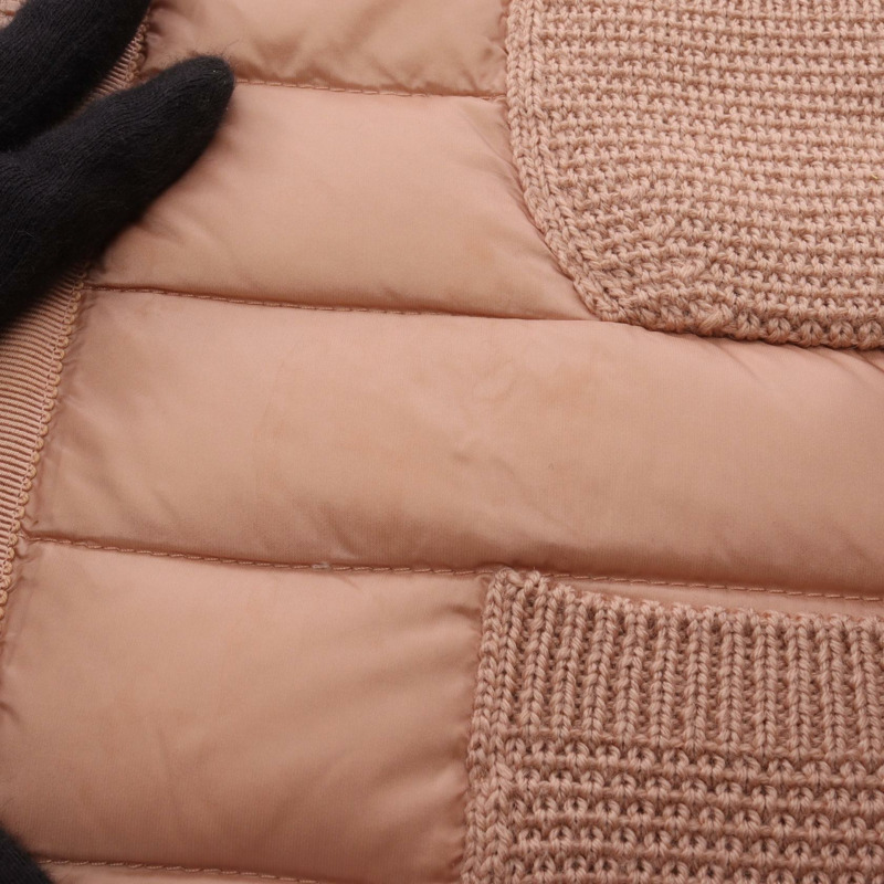 MONCLER 羊毛尼龍開襟羽絨外套 粉紅色 二手 女款 L 碼-8